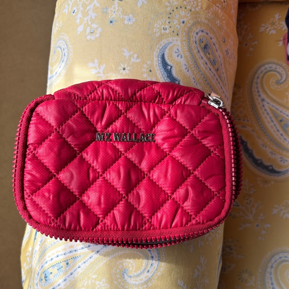 MZ Wallace Red Quilted mini zip pouch Bag